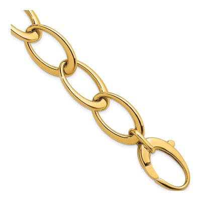 14K Yellow Gold 16.75mm Oval Link Chain Bracelet