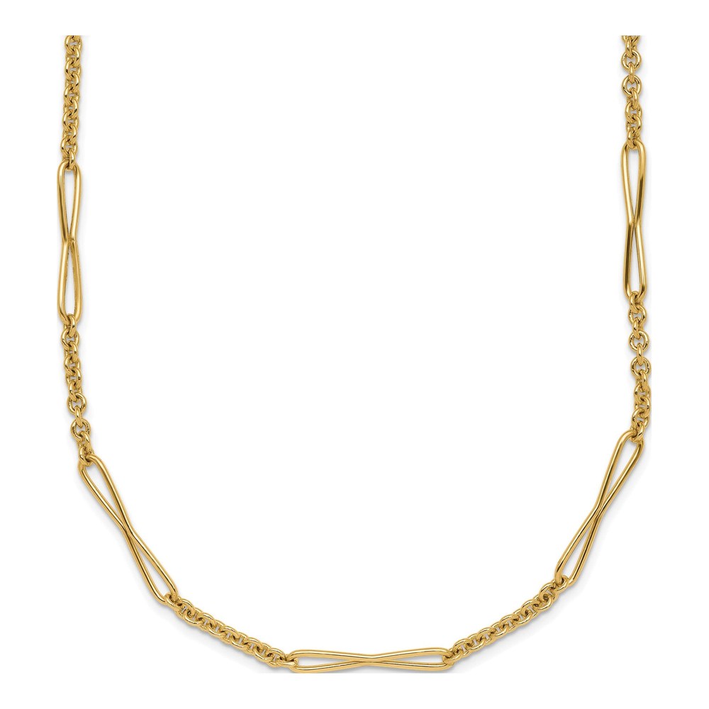 Herco 14K Yellow Gold Polished Fancy Link 24 Inch Necklace with Lobster Clasp