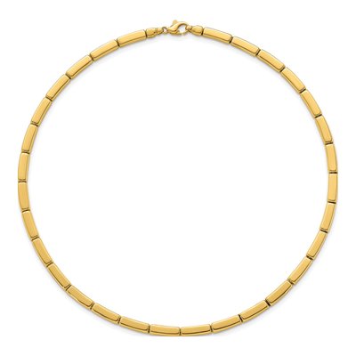 14K Yellow Gold Bar Link Necklace – view 5