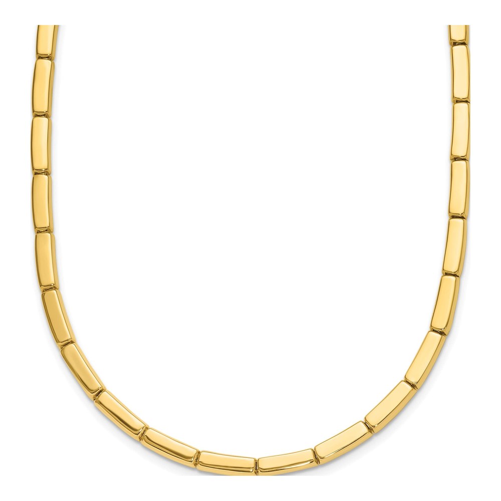 Herco 14K Yellow Gold Polished 4.5mm Rectangular Bar Link 18 Inch Necklace with Lobster Clasp