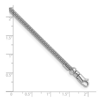 14K White Gold 3mm Hollow Popcorn Mesh Chain – view 7