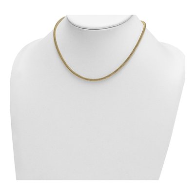 14K Yellow Gold 3mm Hollow Popcorn Mesh Chain – view 5
