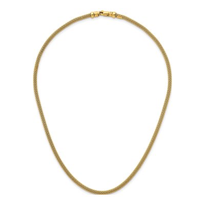 14K Yellow Gold 3mm Hollow Popcorn Mesh Chain – view 6