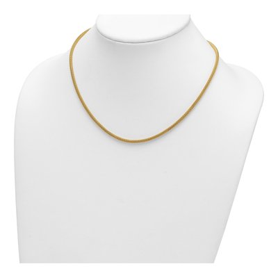 14K Yellow Gold 3mm Hollow Popcorn Mesh Chain – view 4
