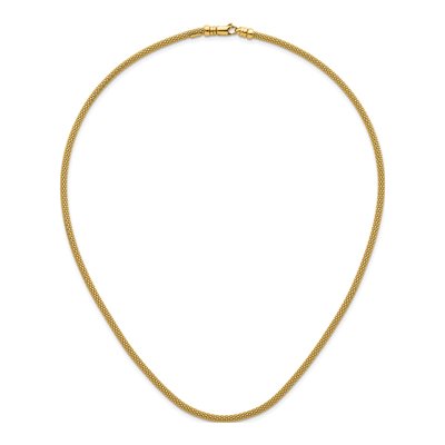 14K Yellow Gold 3mm Hollow Popcorn Mesh Chain – view 6