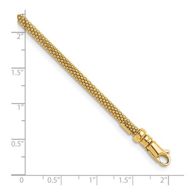 14K Yellow Gold 3mm Hollow Popcorn Mesh Chain – view 7