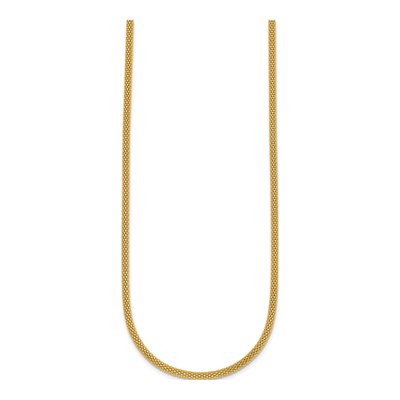14K Yellow Gold 3mm Hollow Popcorn Mesh Chain – view 3