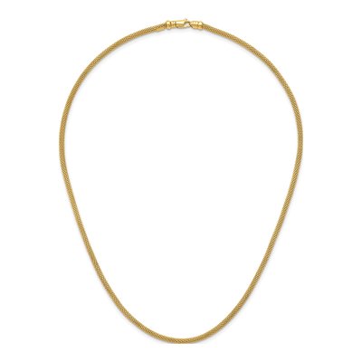 14K Yellow Gold 3mm Hollow Popcorn Mesh Chain – view 6