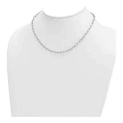 14K White Gold 4.5mm Oval Open Link Chain – view 6
