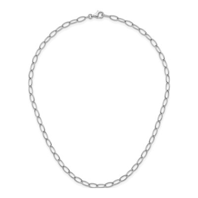 14K White Gold 4.5mm Oval Open Link Chain – view 7