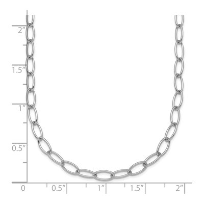 14K White Gold 4.5mm Oval Open Link Chain – view 6