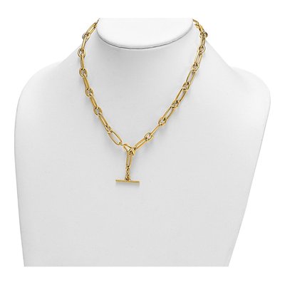 14K Yellow Gold 7.5mm Hollow Fancy Toggle Link Chain – view 4
