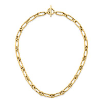 14K Yellow Gold 7.5mm Hollow Fancy Toggle Link Chain – view 6