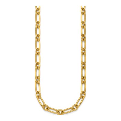 14K Yellow Gold 7.5mm Hollow Fancy Toggle Link Chain – view 3
