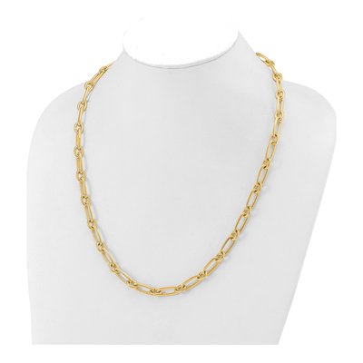 14K Yellow Gold 7.5mm Hollow Fancy Toggle Link Chain – view 4