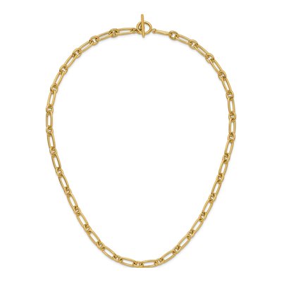 14K Yellow Gold 7.5mm Hollow Fancy Toggle Link Chain – view 6