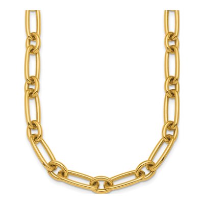 14K Yellow Gold 7.5mm Hollow Fancy Toggle Link Chain