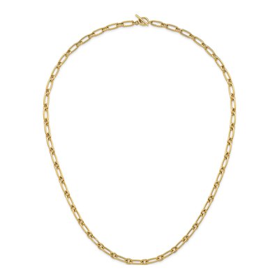 14K Yellow Gold 7.5mm Hollow Fancy Toggle Link Chain – view 6