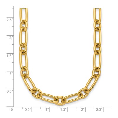 14K Yellow Gold 7.5mm Hollow Fancy Toggle Link Chain – view 7