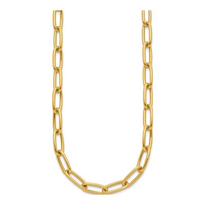 14K Yellow Gold 7.5mm Hollow Y-Drop Toggle Paperclip Chain – view 2