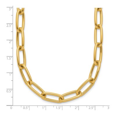 14K Yellow Gold 7.5mm Hollow Y-Drop Toggle Paperclip Chain – view 4