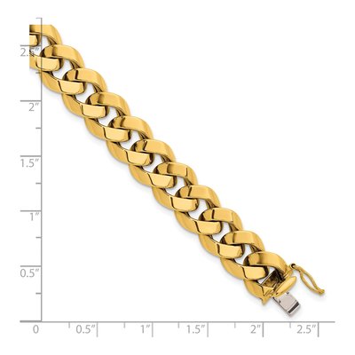 14K Yellow Gold 11mm Curb Chain Bracelet – view 4