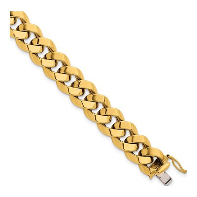 14K Yellow Gold 11mm Curb Chain Bracelet
