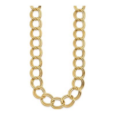 14K Yellow Gold 16mm Hollow Double Open Link Chain – view 3
