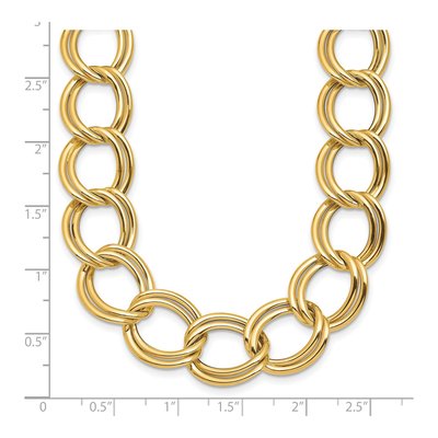 14K Yellow Gold 16mm Hollow Double Open Link Chain – view 7
