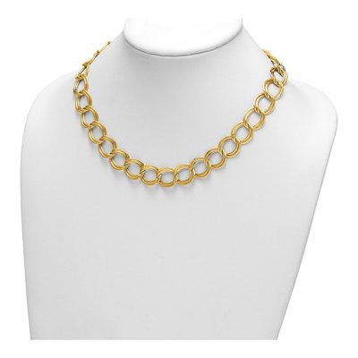 14K Yellow Gold 16mm Hollow Double Open Link Chain – view 4