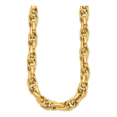 14K Yellow Gold 11.8mm Hollow Rope Chain – view 3