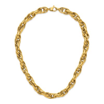 14K Yellow Gold 11.8mm Hollow Rope Chain – view 5