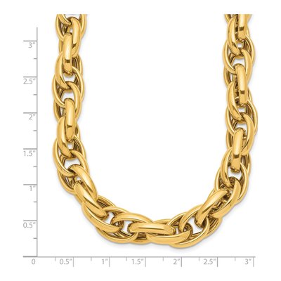 14K Yellow Gold 11.8mm Hollow Rope Chain – view 6