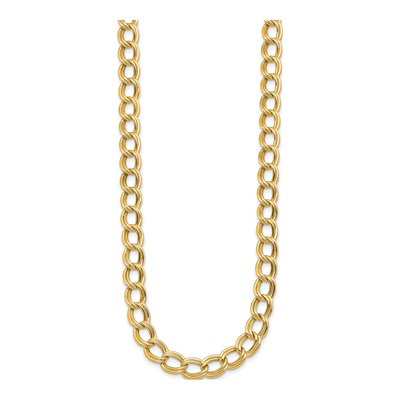 14K Yellow Gold 8mm Hollow Double Open Link Chain – view 3