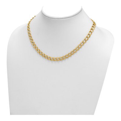 14K Yellow Gold 8mm Hollow Double Open Link Chain – view 4