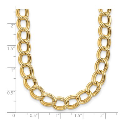 14K Yellow Gold 8mm Hollow Double Open Link Chain – view 6