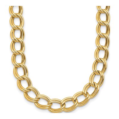 14K Yellow Gold 8mm Hollow Double Open Link Chain