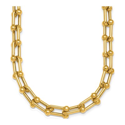 14K Yellow Gold 9mm Fancy Link Chain