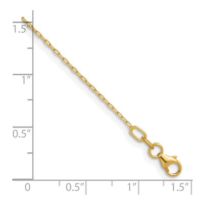 14K Yellow Gold 1mm Oval Cable Chain – view 7