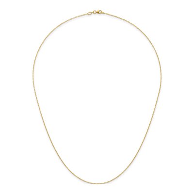 14K Yellow Gold 1mm Oval Cable Chain – view 6