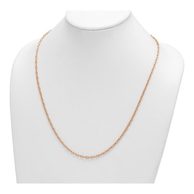 14K Rose Gold 2.9mm 24-inch Oval Cable Chain – view 5