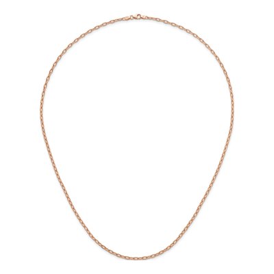 14K Rose Gold 2.9mm 24-inch Oval Cable Chain – view 6