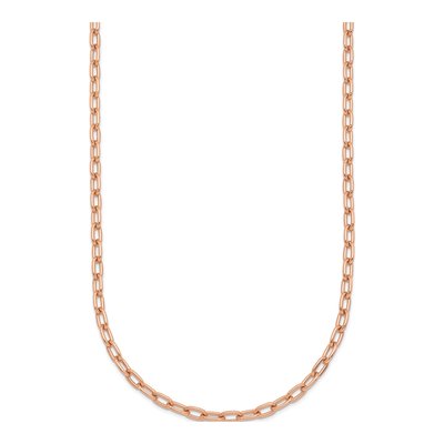 14K Rose Gold 2.9mm 24-inch Oval Cable Chain
