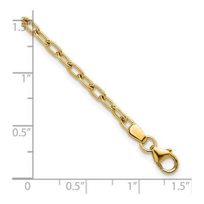 14K Yellow Gold 2.9mm Oval Cable Chain Bracelet – view 4