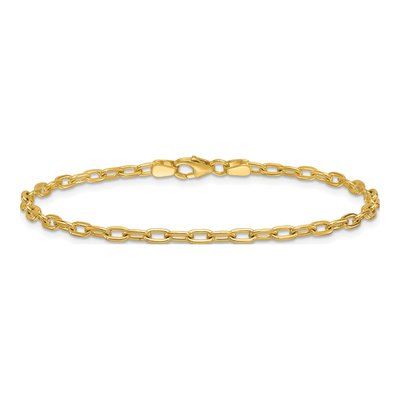 14K Yellow Gold 2.9mm Oval Cable Chain Bracelet – view 5