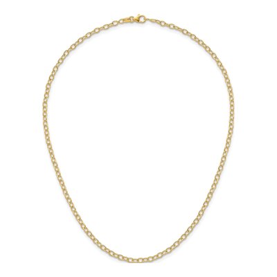 14K Yellow Gold 3mm Oval Open Link Chain – view 6