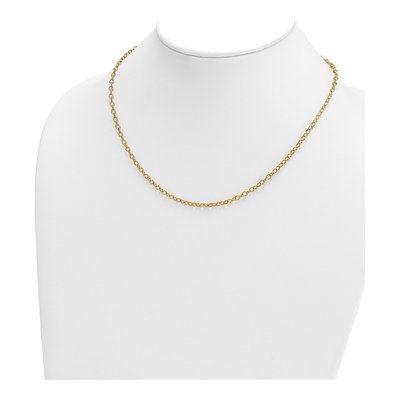 14K Yellow Gold 3mm Elongated Oval Open Link Chain – view 5