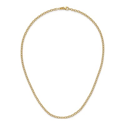 14K Yellow Gold 3mm Elongated Oval Open Link Chain – view 6