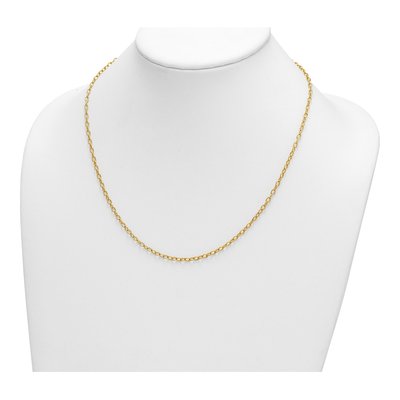 14K Yellow Gold 3mm Oval 20-Inch Open Link Chain – view 5