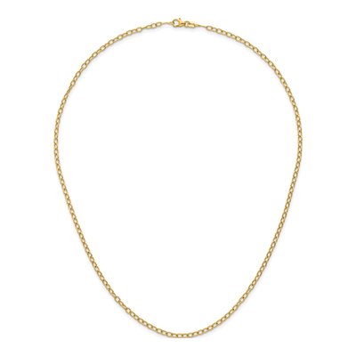 14K Yellow Gold 3mm Oval 20-Inch Open Link Chain – view 6